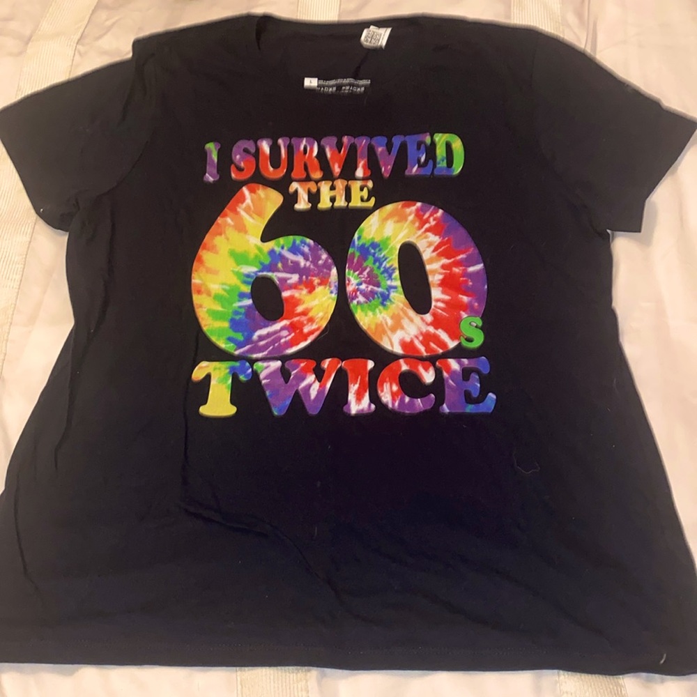I Survived The 60’s Women’s Size L Black Tee